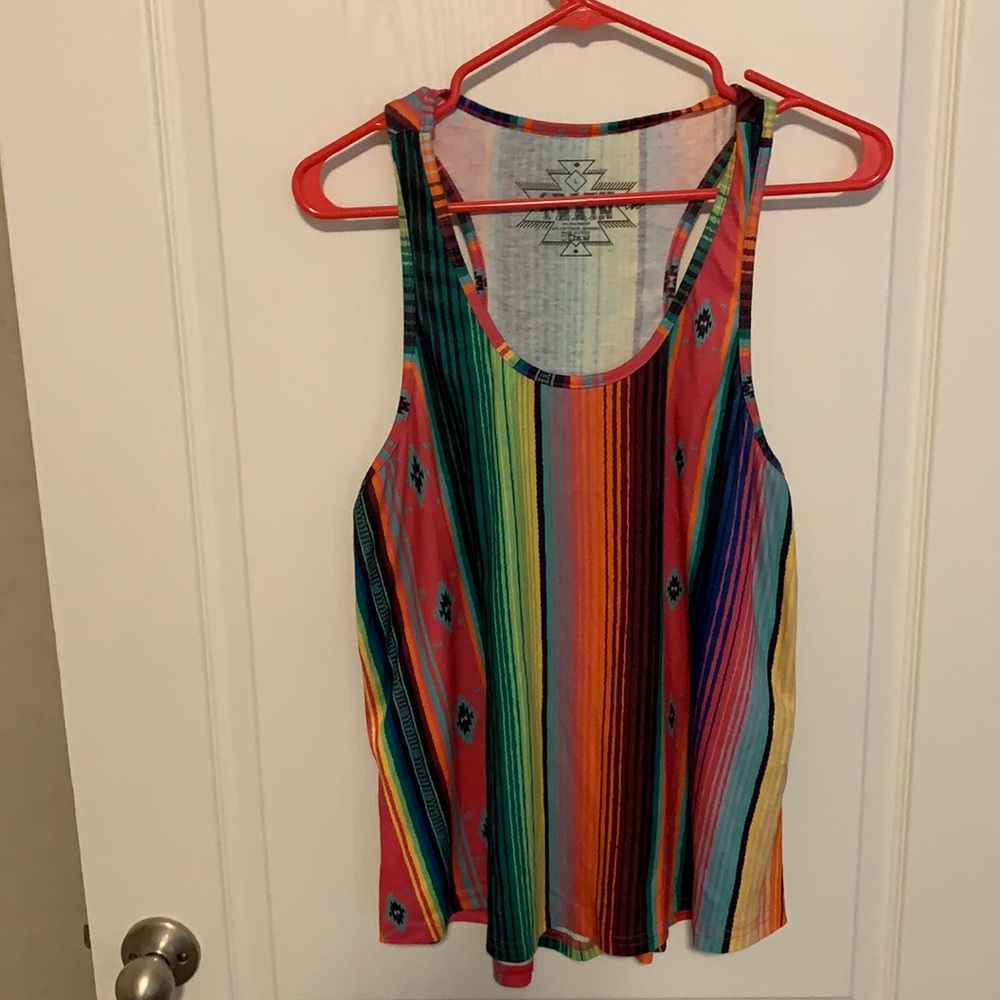 Crazy resin razor back tank top